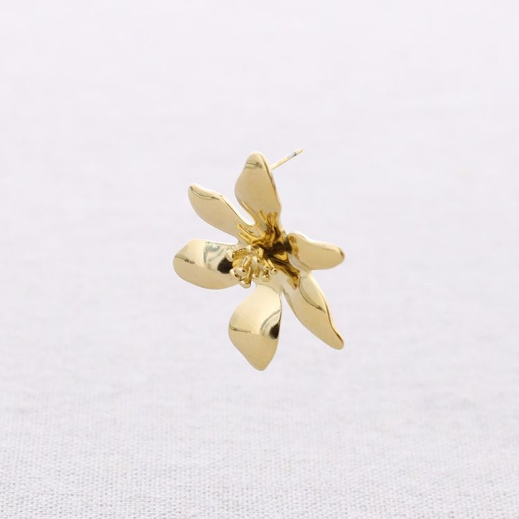 PENDIENTES ACERO PRESIÓN FLOR