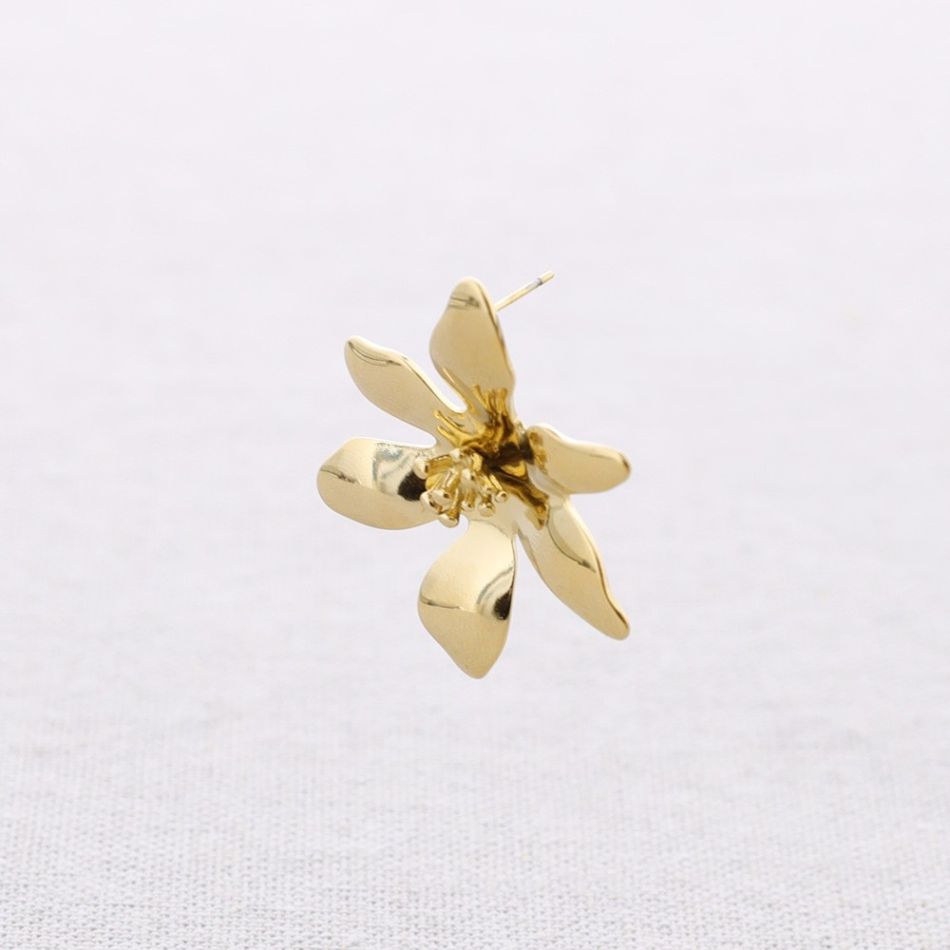 FLOWER STEEL STUD EARRINGS