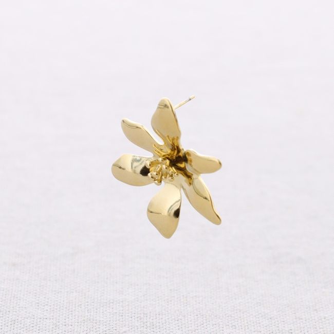 FLOWER STEEL STUD EARRINGS