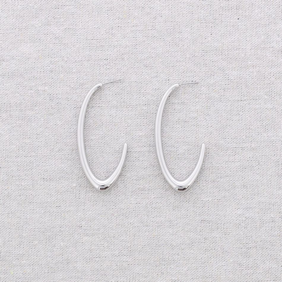 IRREGULAR HOOP STEEL EARRINGS