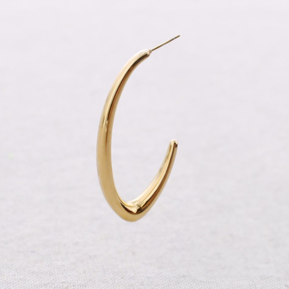 IRREGULAR HOOP STEEL EARRINGS