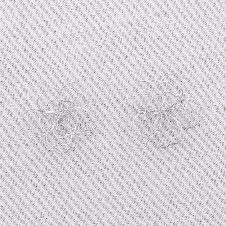 PENDIENTES ACERO FLOR