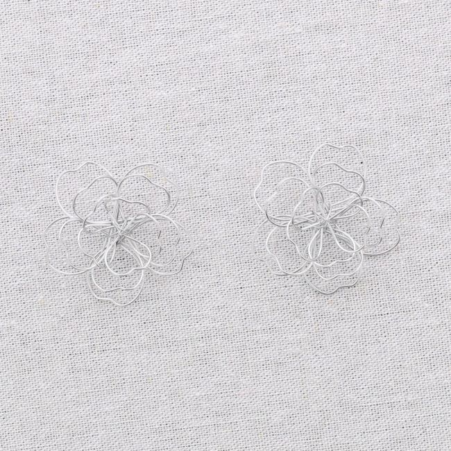 PENDIENTES ACERO FLOR