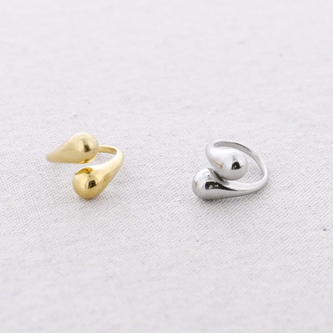 ANILLO ACERO DOBLE GOTA