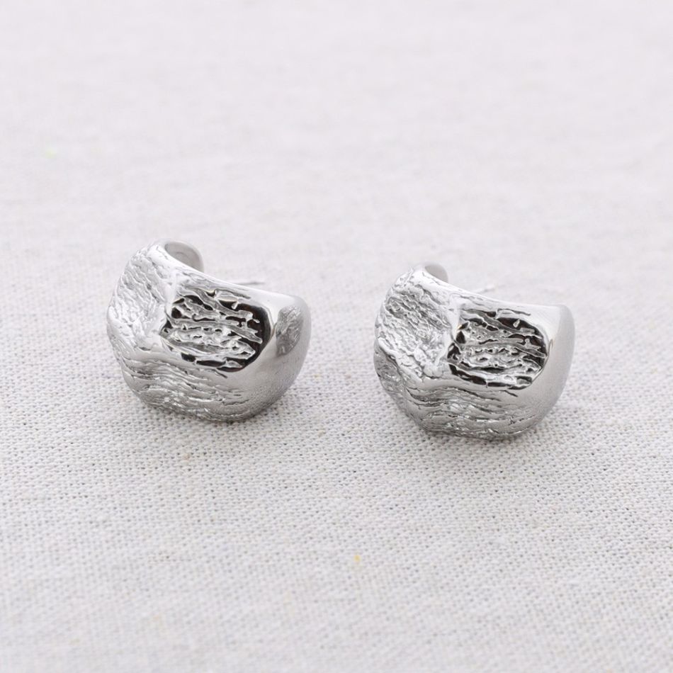 PENDIENTES ACERO ARO IRREGULAR