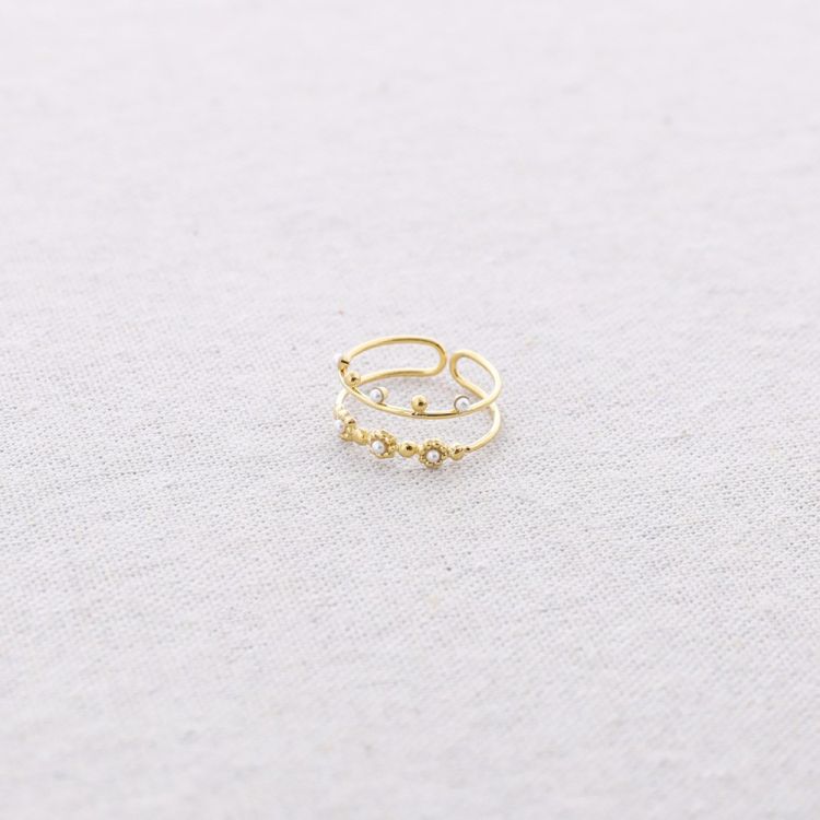 ANILLO ACERO DOBLE TIRA CUENTAS