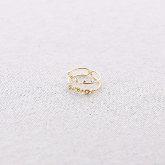 ANILLO ACERO DOBLE TIRA CUENTAS