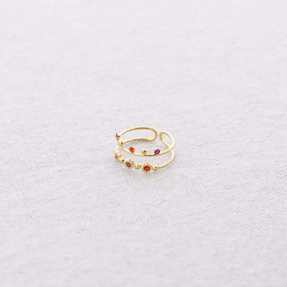 ANILLO ACERO DOBLE TIRA CUENTAS