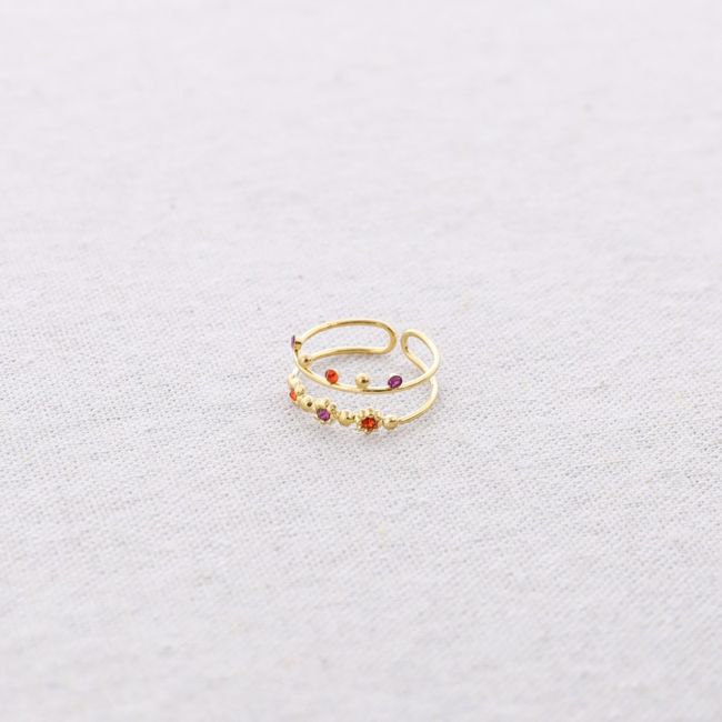 ANILLO ACERO DOBLE TIRA CUENTAS