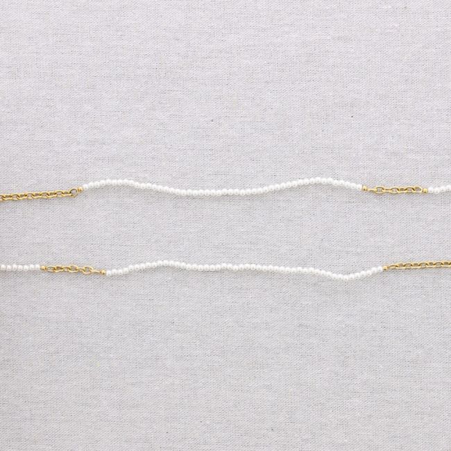 MULTIPURPOSE STEEL BRACELET NECKLACE BELT PEARL FINISH