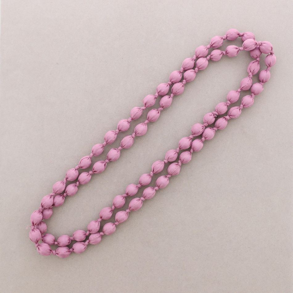 LONG NECKLACE WITH FABRIC LINED BALLS 160CM