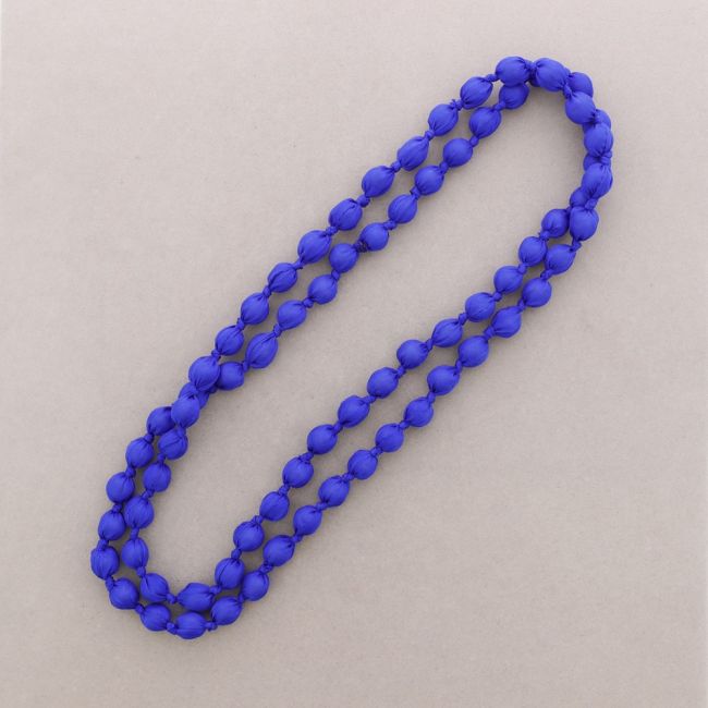LONG NECKLACE WITH FABRIC LINED BALLS 160CM