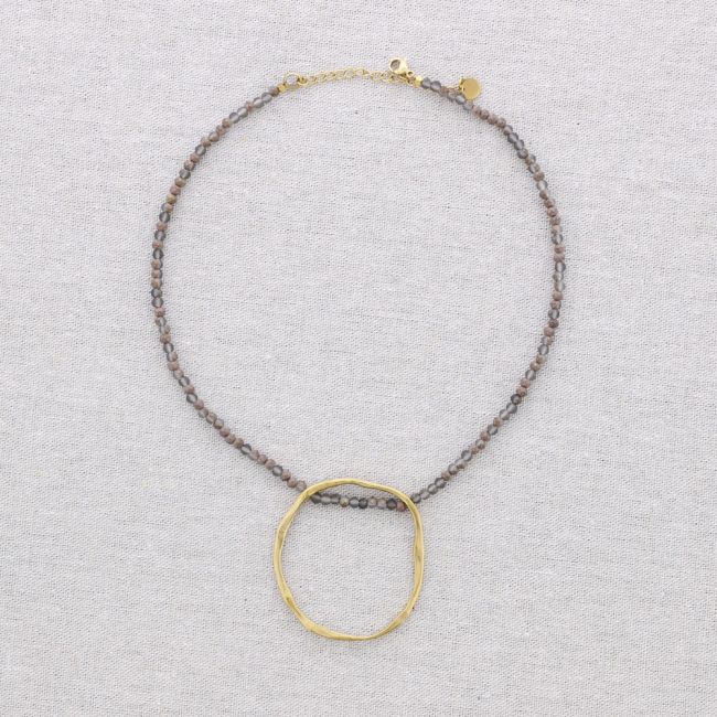 STEEL CHOKER WITH FACETED CRYSTALS