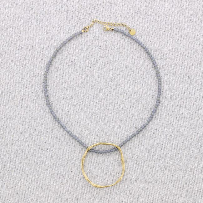 GARGANTILLA ACERO CRISTALES FACETADOS
