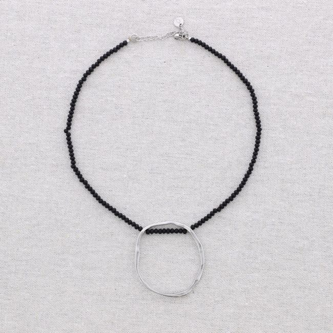 STEEL CHOKER WITH FACETED CRYSTALS