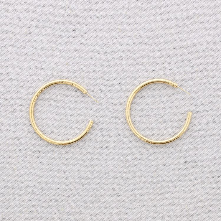 STEEL EARRINGS 5CM HOOP 3.5MM 2