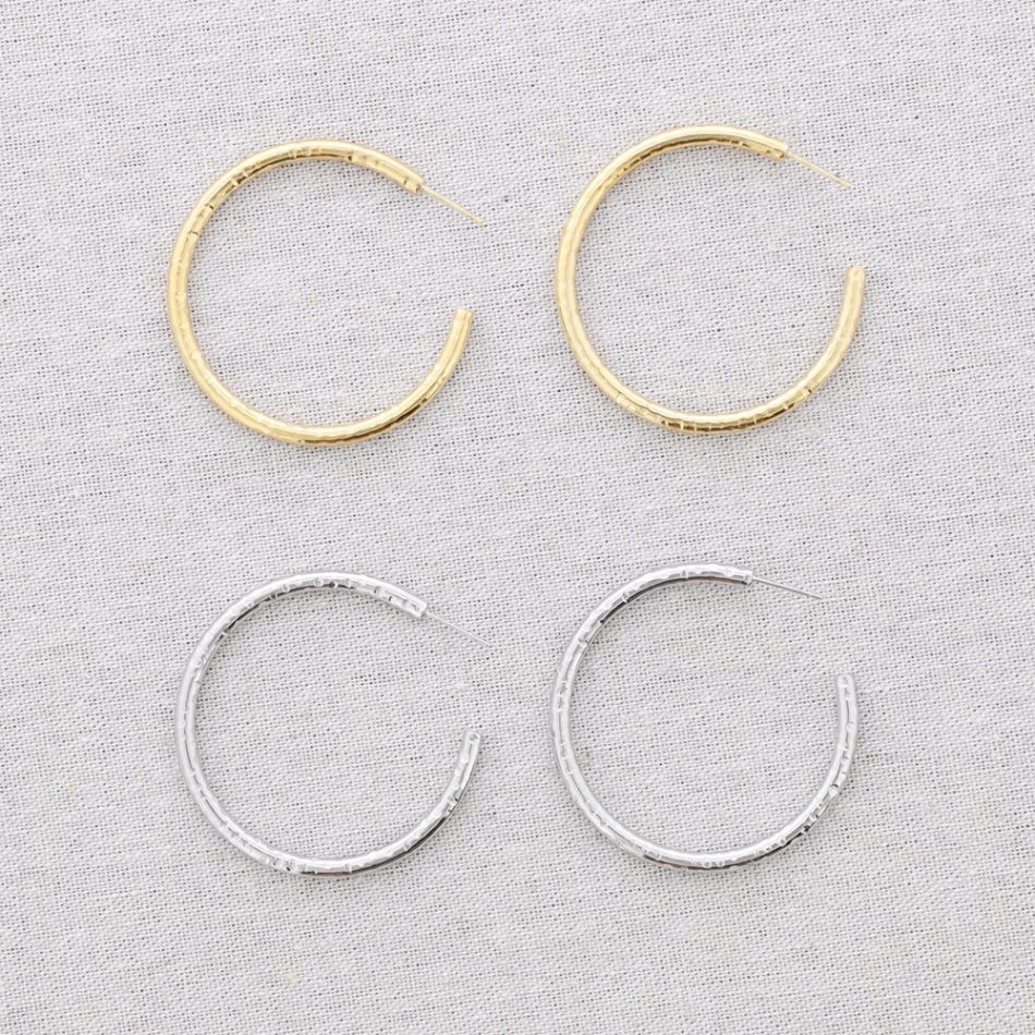 STEEL EARRINGS 5CM HOOP 3.5MM