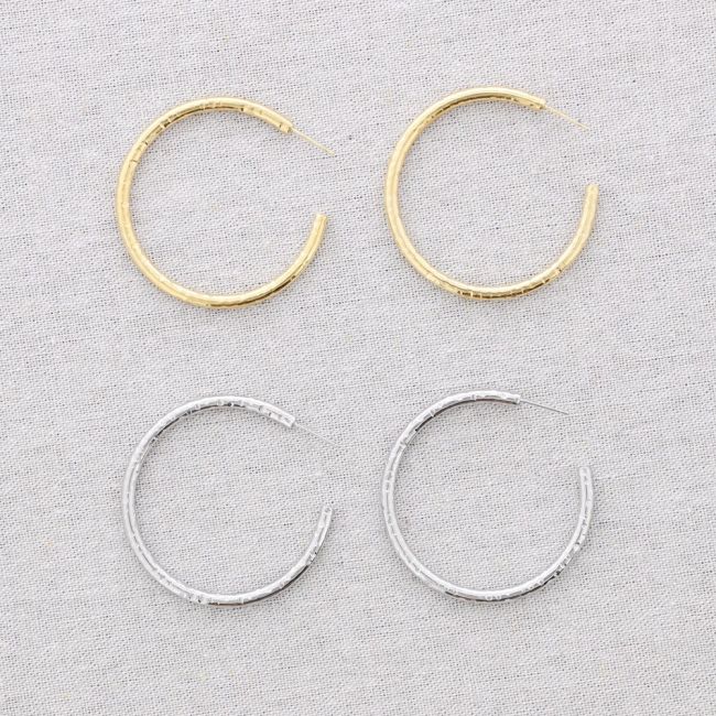 STEEL EARRINGS 5CM HOOP 3.5MM