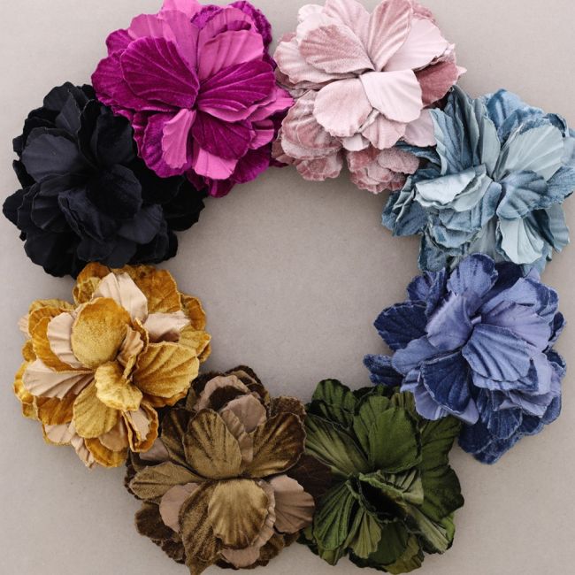 FABRIC FLOWER BROOCH 16CM