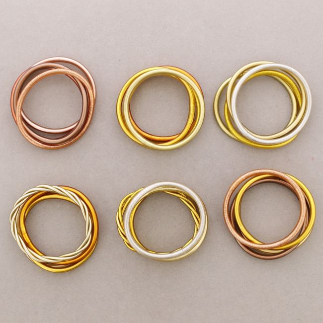 BRACELET SET 4 PIECES IMITATION GOLD LEAF