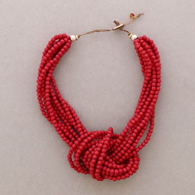 RESIN BEADS KNOT NECKLACE
