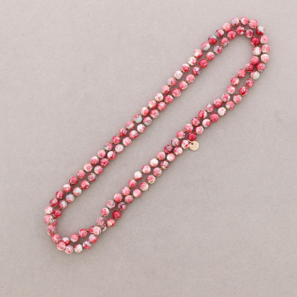 COLLAR LARGO BOLAS NUDOS 1,2M*8MM
