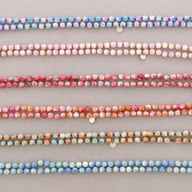 COLLAR LARGO BOLAS NUDOS 1,2M*8MM 2