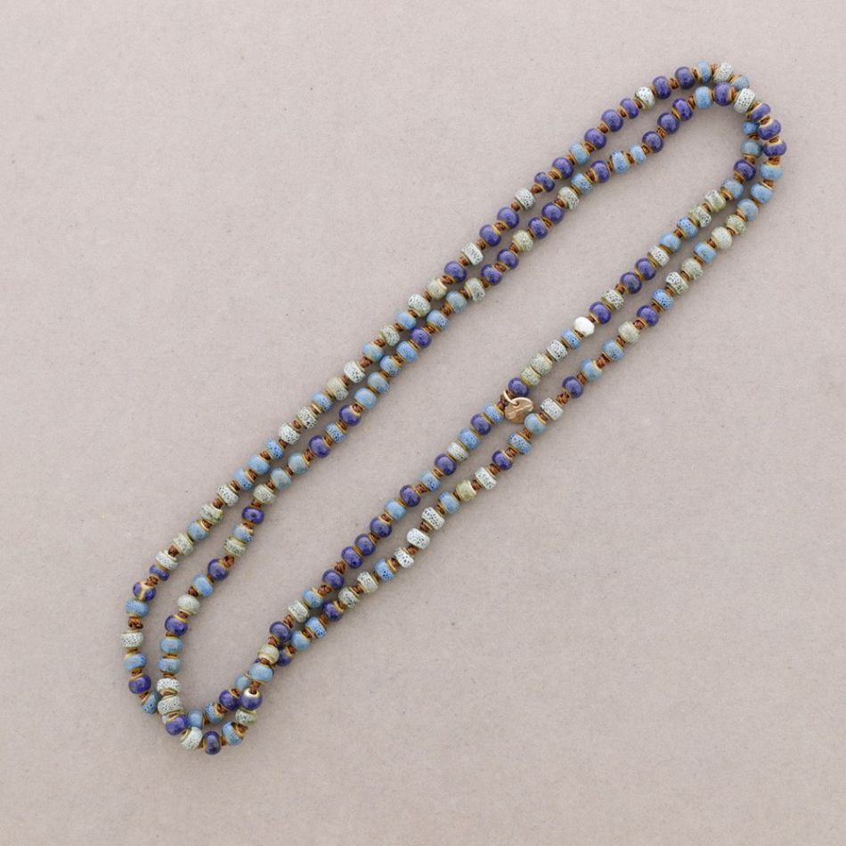 LONG NECKLACE 1.2M*6MM KNOTTED CERAMIC BALLS