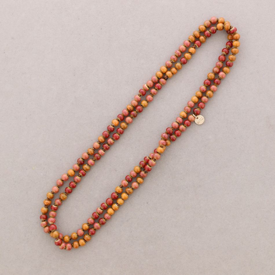 LONG NECKLACE 1.2M*6MM KNOTTED CERAMIC BALLS