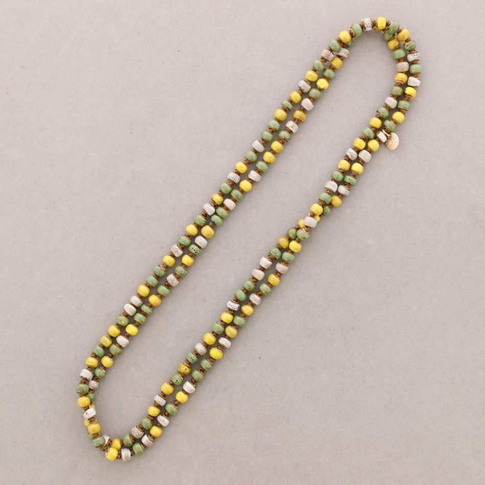 LONG NECKLACE 1.2M*6MM KNOTTED CERAMIC BALLS