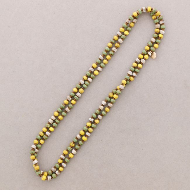 LONG NECKLACE 1.2M*6MM KNOTTED CERAMIC BALLS