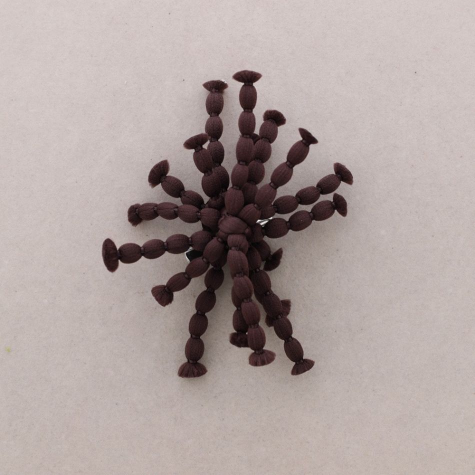 WOOL BALL FLOWER BROOCH