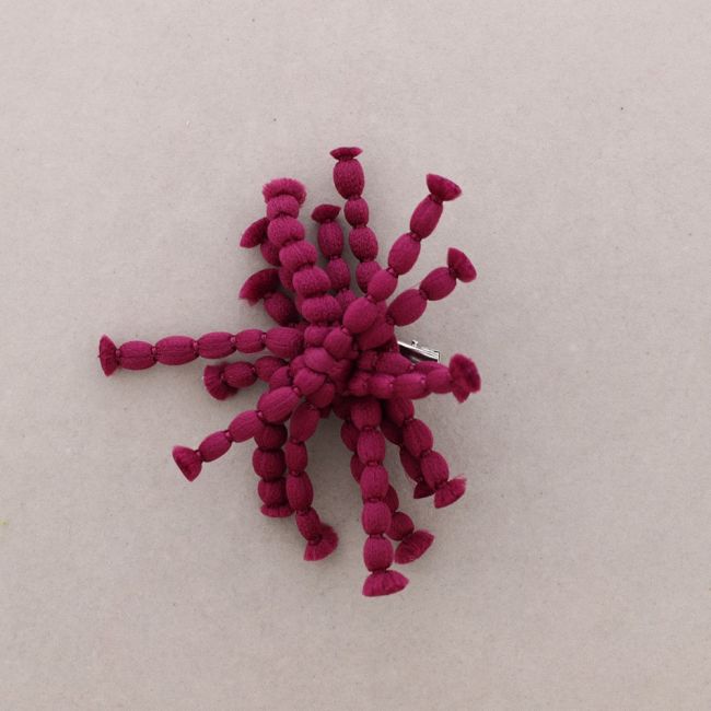 WOOL BALL FLOWER BROOCH
