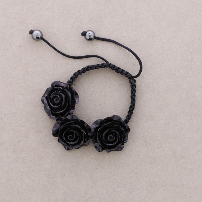RESIN FLOWERS MACRAME BRACELET