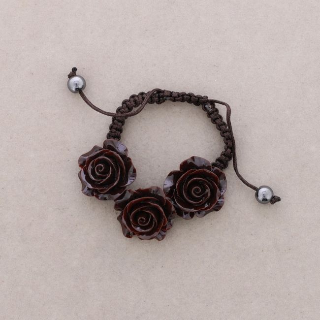 RESIN FLOWERS MACRAME BRACELET