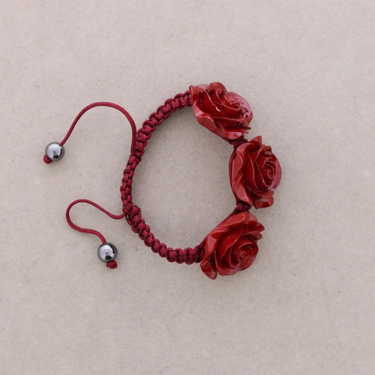 RESIN FLOWERS MACRAME BRACELET