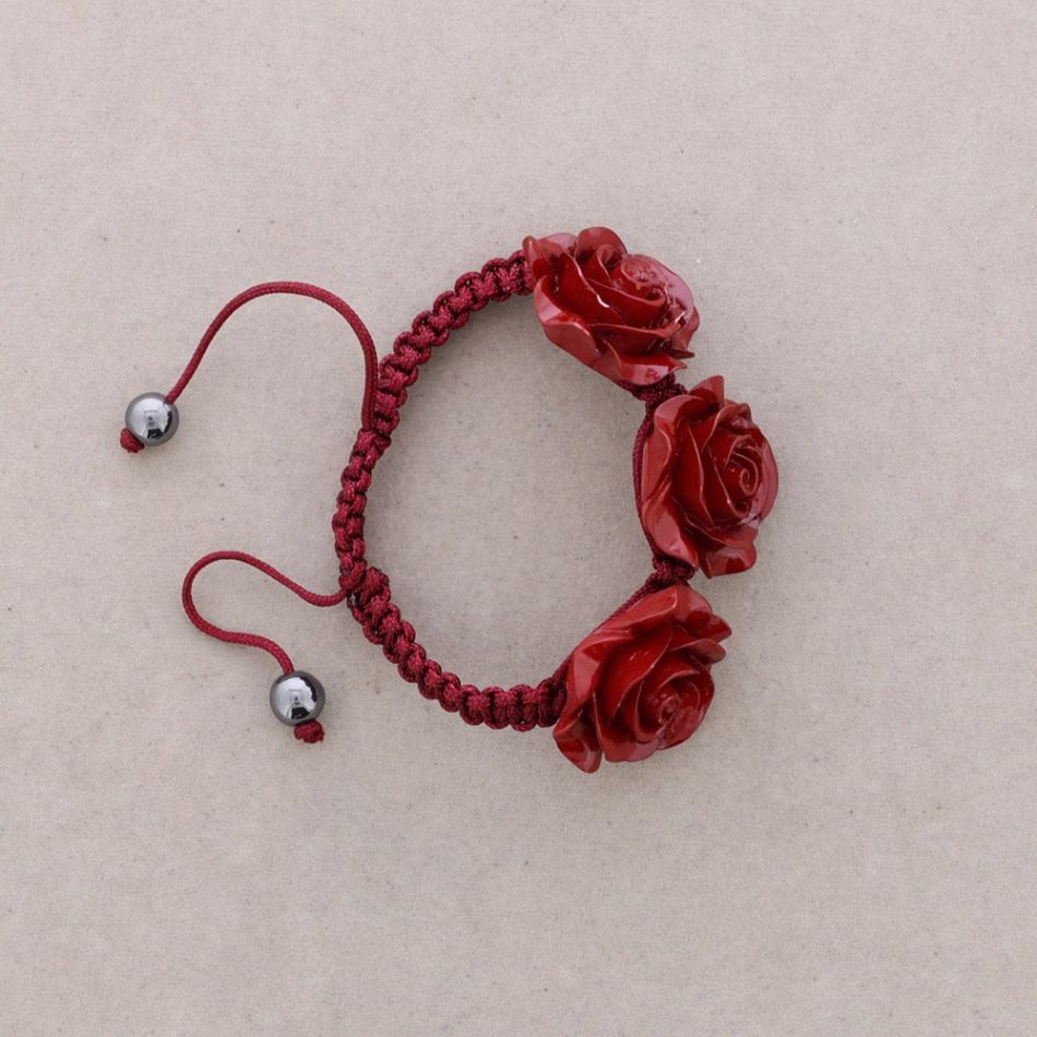 PULSERA MACRAMÉ FLORES RESINA