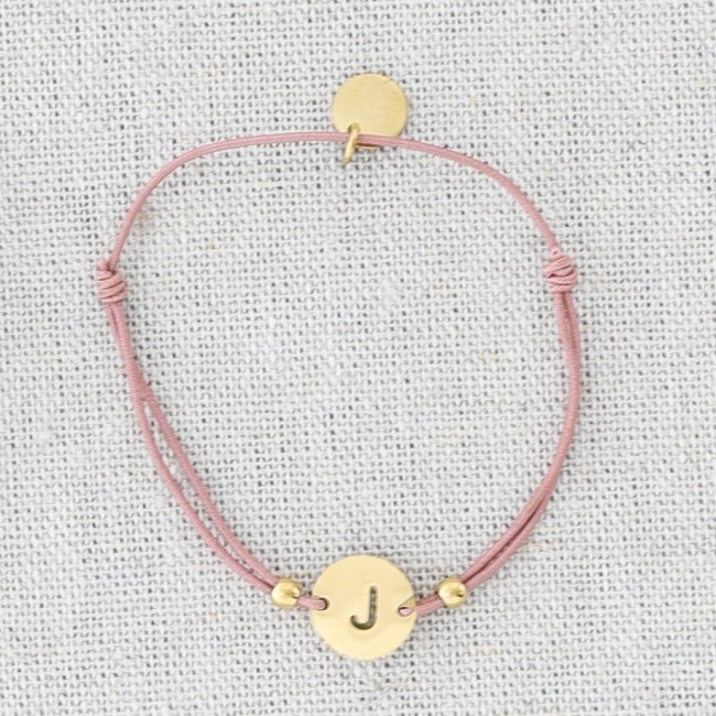 PULSERA ELÁSTICA ACERO LETRA J