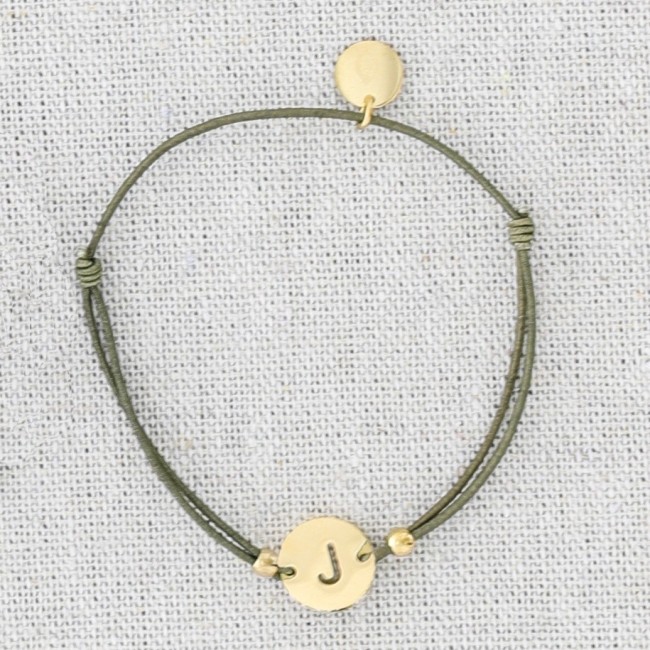 PULSERA ELÁSTICA ACERO LETRA J