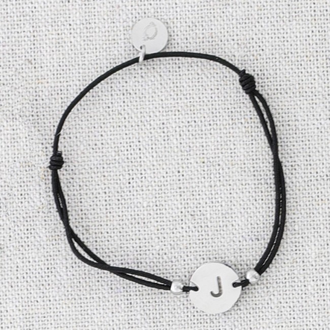 PULSERA ELÁSTICA ACERO LETRA J