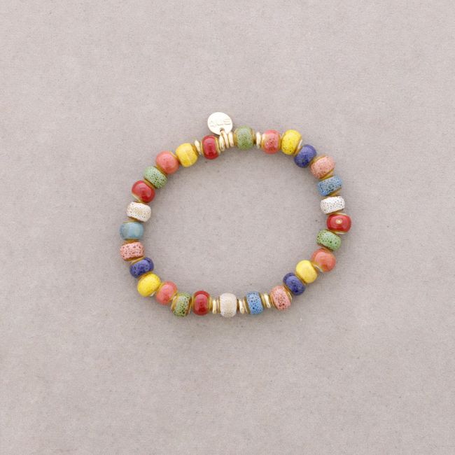 PULSERA ELÁSTICA CUENTAS CERÁMICA