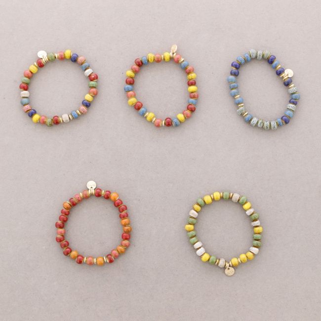 ELASTIC CERAMIC BEADS BRACELET