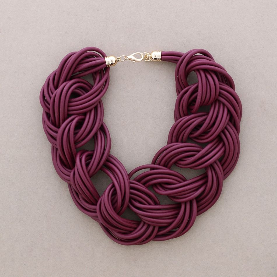 MULTI-TURN LINKS RUBBER NECKLACE