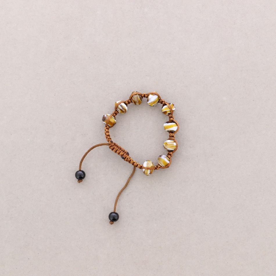 MACRAMÉ BRACELET WITH FACETED CRYSTALS