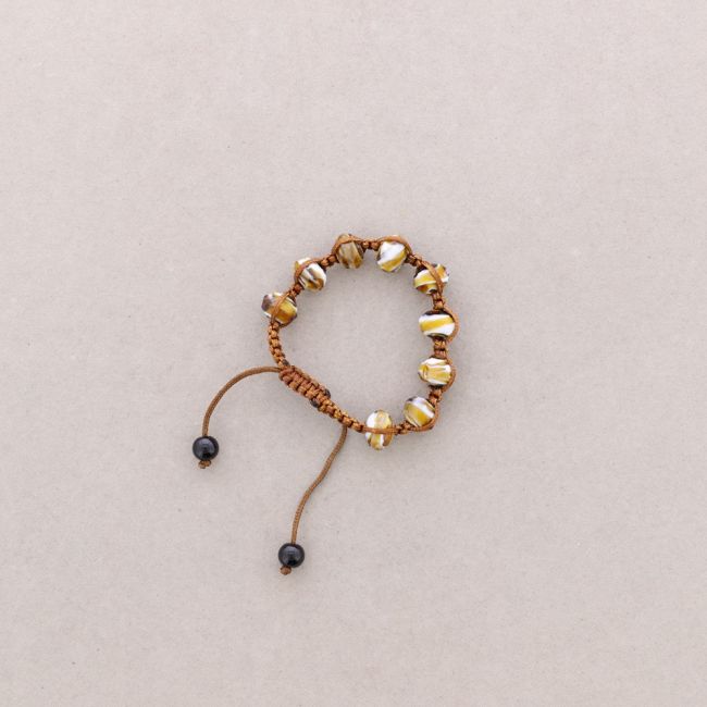 MACRAMÉ BRACELET WITH FACETED CRYSTALS