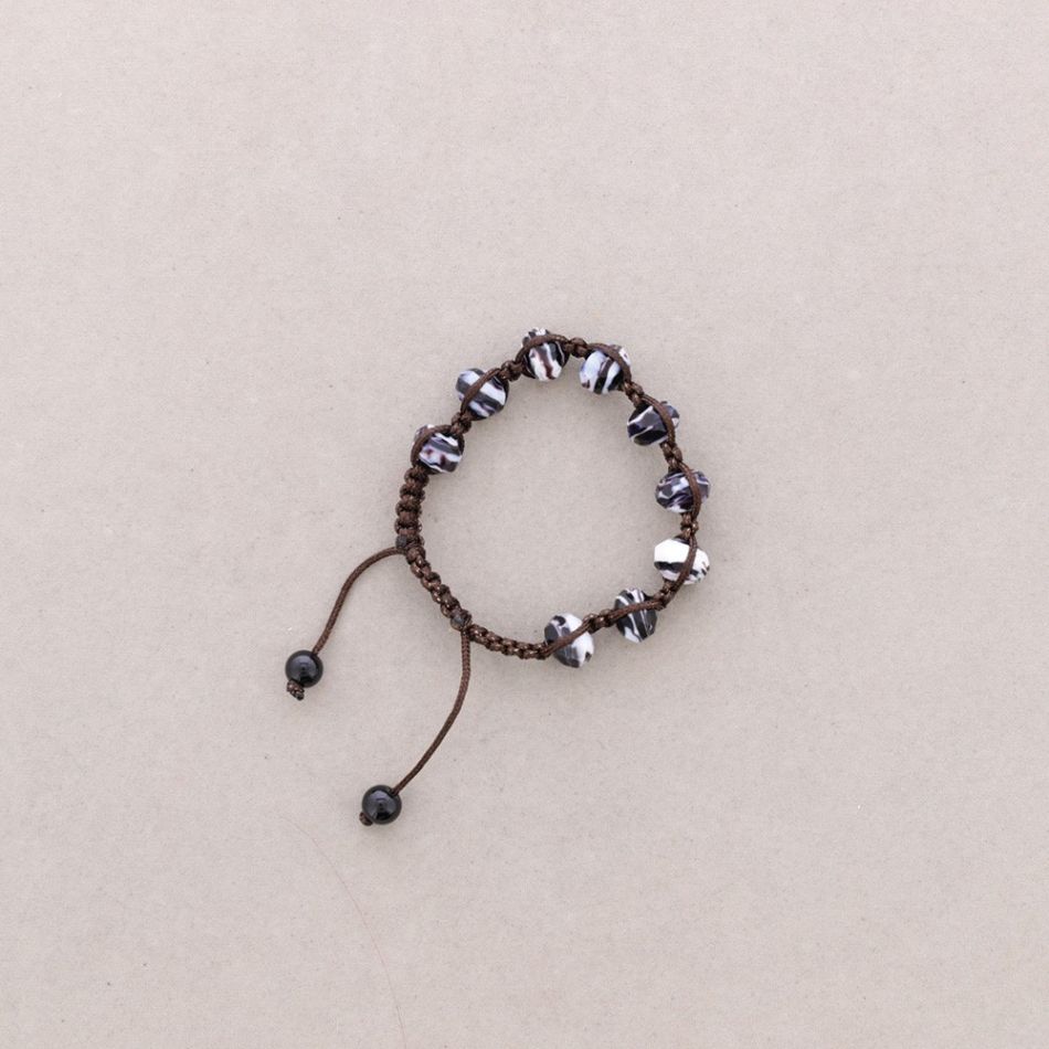 MACRAMÉ BRACELET WITH FACETED CRYSTALS