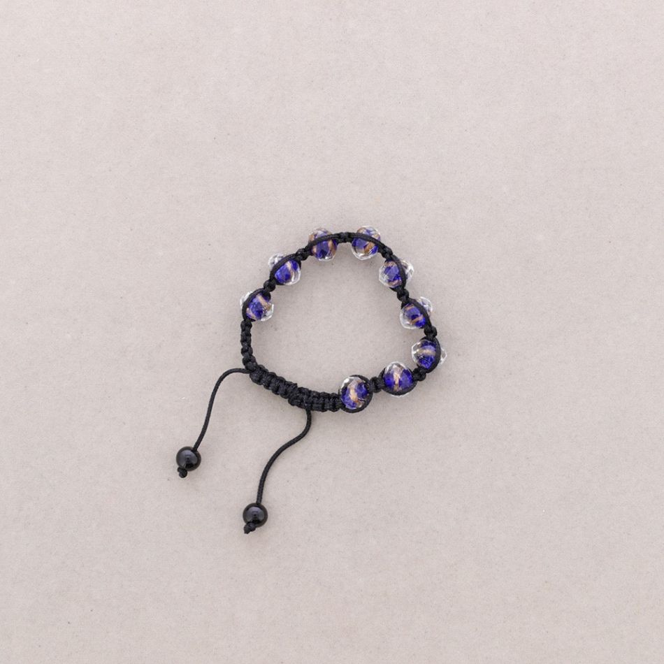 MACRAMÉ BRACELET WITH FACETED CRYSTALS