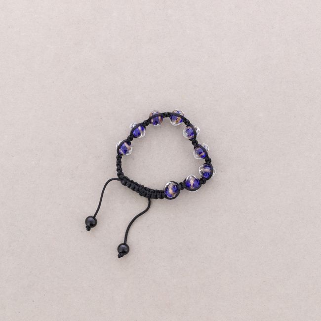 MACRAMÉ BRACELET WITH FACETED CRYSTALS