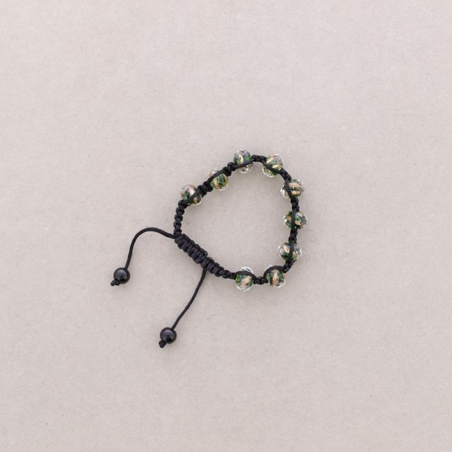 MACRAMÉ BRACELET WITH FACETED CRYSTALS