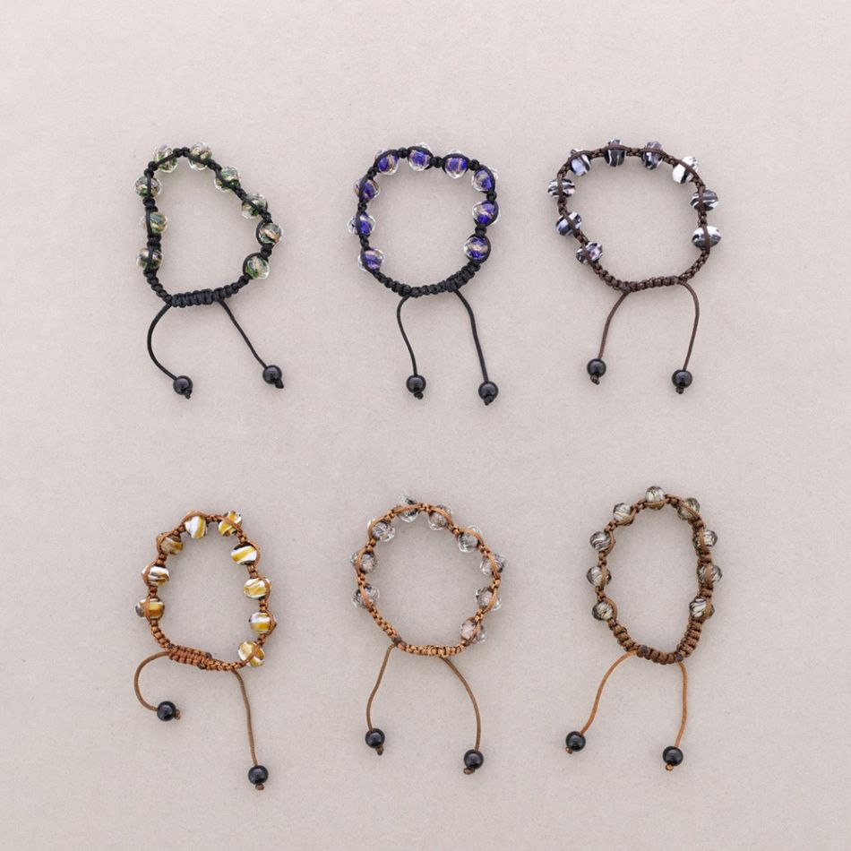 PULSERA MACRAMÉ CRISTALES FACETADOS